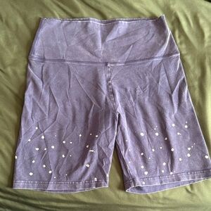 Aerie Blue/Violet Women's Bike Shorts with White Accents